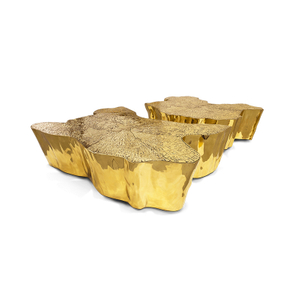 Table basse en métal de conception de tronc d'arbre d'acier inoxydable d'or populaire