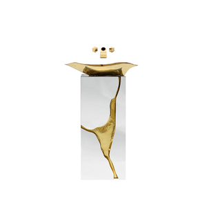 Lavabo en acier inoxydable en forme d'or, lavabo de salle de bain